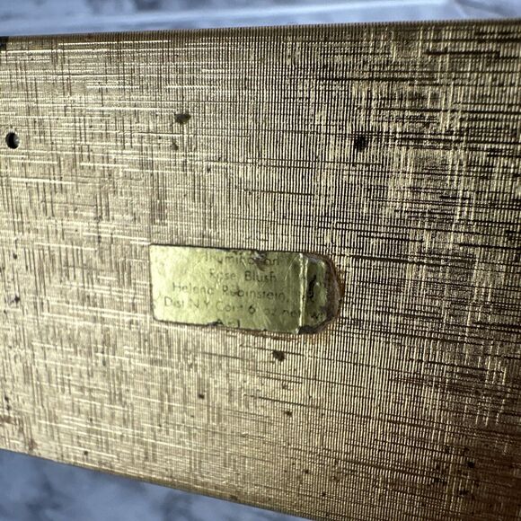 Vintage Helena Rubinstein Gold Tone Mirrored Compact Rhinestone Embellished - Picture 5 of 11